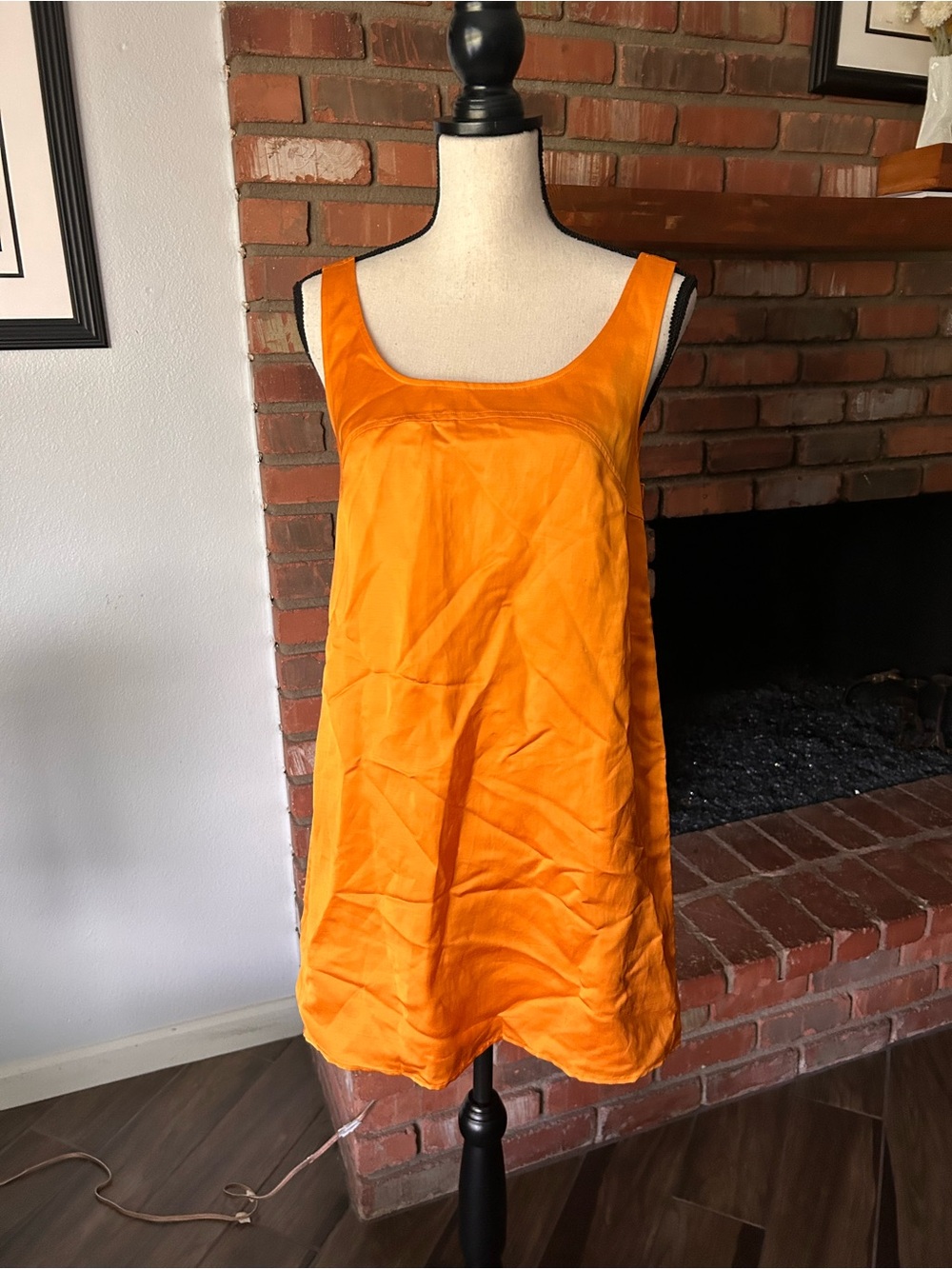 FRAME Micro Flare Mini Dress in Nectarine Sz S - Picture 4 of 10